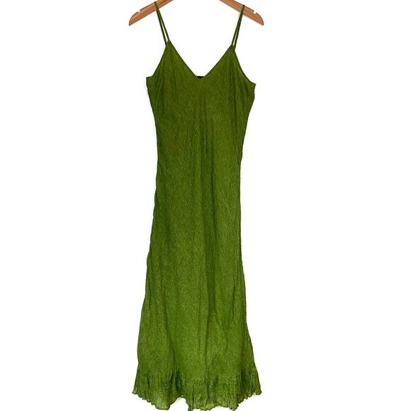 NWT Mes Desmoiselles Nuval Green Cotton Maxi Dress Size 38/US 6 - Picture 2 of 16